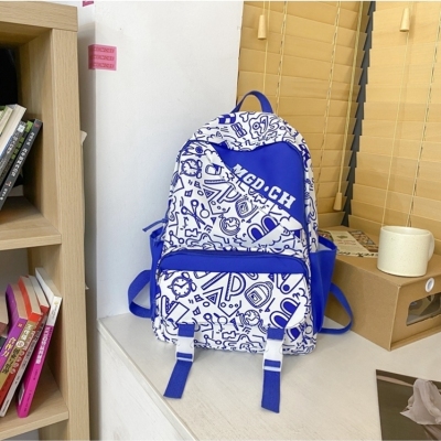 Graffiti Schoolbag Girls' Ins Special-Interest Design High School Student College Students' Backpack Large Capacity Boys' Computer Backpack