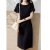 Summer Dress Women's Western Style Mother 2022 New Loose plus Size Temperament Belly Covering Slimming Midi Dress
