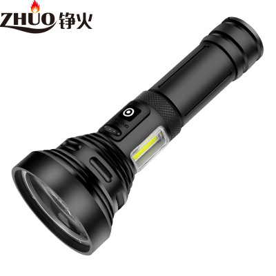 Cross-Border White Laser Long-Range Power Torch Led Power Display USB Rechargeable Flashlight