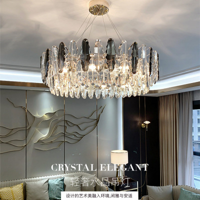 Light Luxury Chandelier Crystal Chandelier Lamp in the Living Room Simple Modern Atmosphere Restaurant Chandelier High-End Atmosphere Post-Modern Lamps