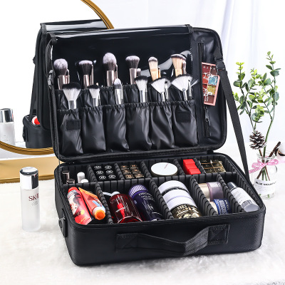 Factory Wholesale Large Capacity Cosmetic Bag Tattoo Nail Makeup Portable Partition Toolbox Make-up Bag