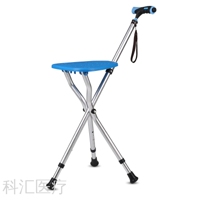 Crutch Stool Elderly Walking Stick Four-Leg Chair Non-Slip Elderly Multi-Functional Foldable Crutch