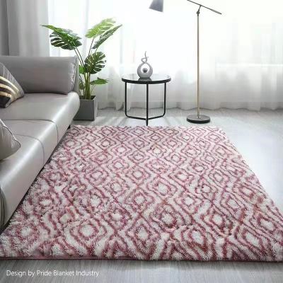 Silk Wool Carpet Printed Carpet Living Room Study Carpet Bedside Bedroom Carpet Washable Non-Slip Long Villi Rug