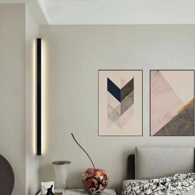Long Wall Lamp Minimalist Line Simple Modern Creative Strip Living Room Corner Bedroom Bedside Ambience Light 110V Lamp