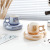 High-End Coffee Cup Set Ins Wind Belt Saucer Mug Good-looking Cute Household Water Cup Gift Ceramic Cup