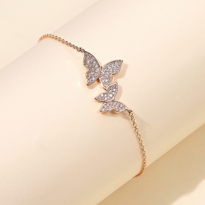 Boutique Copper Plated Gold Inlaid 5A Zircon Simple Fashion High Quality Bracelet A002