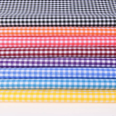 School Check Fabric Yarn Dyed Fabric Polyester Gingham Check Fabric for School Uniform Shirt