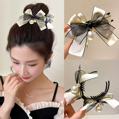 Bowknot Barrettes Back Head Large Grabber Clip Headdress Hairpin Large Elegant Graceful Clip Summer Shark Clip