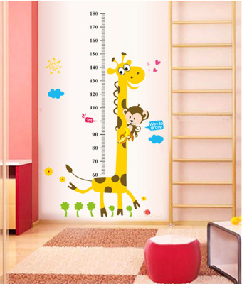 Giraffe Height Measurement Wall Sticker Ay7178 Creative Cartoon Children's Room Kindergarten Measuring Wall Stickers PVC Stickers Wholesale