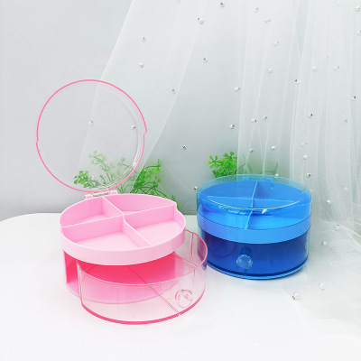 2022 Hot Sale Double-Layer Storage Box Children's DIY Drawer Compartment Plastic Box Translucent Jewelry Box Wholesale