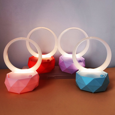 New Fashion Diamond Transparent round Small Night Lamp Children's Handmade DIY Luminous Toy Table Decoration Table Lamp