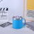 12oz14oz Stainless Steel Coffee Cup Creative Fashion Spray Plastic Mug Double Handle Office Water Cup Vacuum Cup