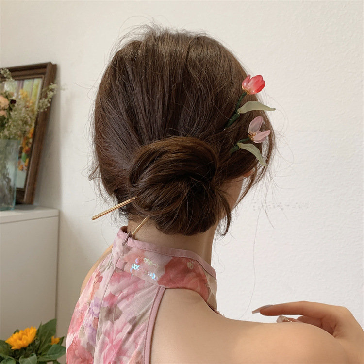 updo tulip hairpin simple modern sense ball head hairpin ancient style hairpin hair accessories headdress