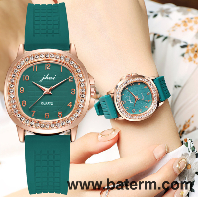 Korean Style Square Silicone Strap Digital Mesh Dial Watch Women's Fashion Trendy Ladies Watches in Stock Wholesale