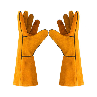 Long Arc-Welder's Gloves Full Cowhide High Temperature Resistant Thickening and Wear-Resistant Anti-Scald Labor Protection Welding Work Mechanical Insulation