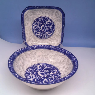 Spot Blue and White Series Ceramic Plate Ceramic Bowl Plate Dish Fruit Plate