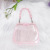New Bead Necklace Pink Transparent Small Square Bag Children's Portable Crossbody Jewelry Bag Handmade DIY Ornament Bag
