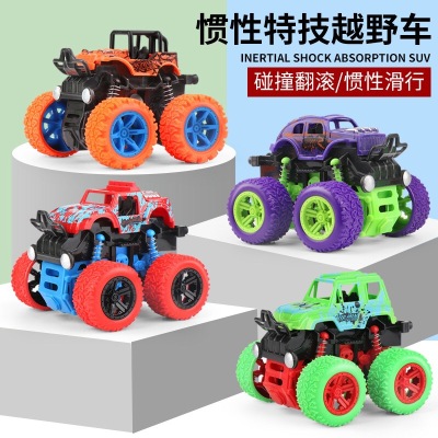 Children's Inertia Four-Wheel Drive off-Road Vehicle Stunt Rolling Motorcycle Model Stall Hot Selling Anti-Fall Toy Car Wholesale