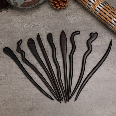 New Handmade Sandalwood Hairpin Retro Style National Fashion Hair Accessories Step Shake Hair Clip Scenic Spot Supply Factory Wholesale