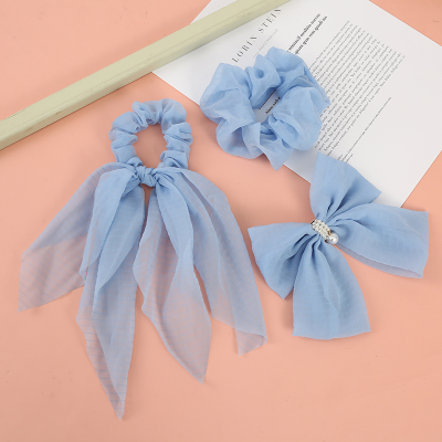 New Girls Sweet Bow Hair Accessories Hair Rope Ribbon Advanced Texture Hair Ring Large Intestine Ring Hair Rope