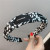 B090-1 High-Grade Black and White with Letters Striped Wide Headband Online Influencer Refined Go out Head Buckle South Korea Classic Style Head Buckle