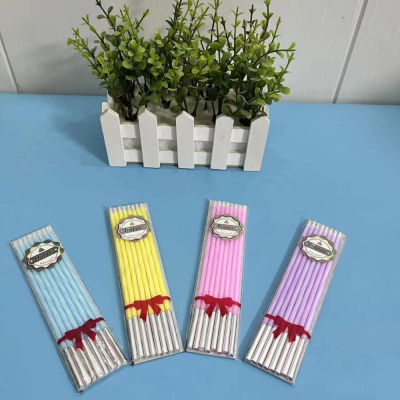 Thread Birthday Candle Party Cake Baking Decoration Candle Creative Bag Tin Foil Colored Slender Pencil Candle