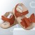 2022 Foreign Trade Hot Sale Best-Selling Summer Brown Non-Slip Foreign Trade Casual Spot Cotton Cloth Average Size Princess Sandals