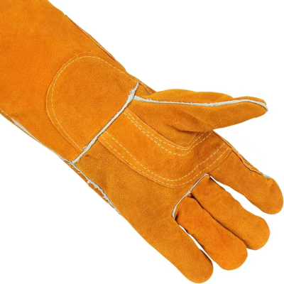 Jia Hu Cowhide Welding Gloves Welding Thick and High Temperature Resistant Heat Insulation Anti-Scald Gardening Anti-Piercing Outdoor Long Gloves