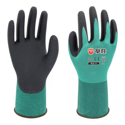Boxing Sheng S6 Nitrile Latex Foam Gloves Cotton Thread Wear-Resistant Non-Slip Labor Gloves Working Elastic Wear-Resistant Gloves