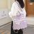 New Pu Soft Leather Backpack Women's Multi-Purpose Fashion Plaid Mummy Bag Color-Contrast Check Temperament Women's Backpack
