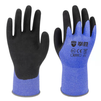 Boxing Sheng E80 Latex Matt Nail Polish Leather Gloves Cotton Thread Wear-Resistant Non-Slip Labor Gloves Working Elastic Wear-Resistant Gloves