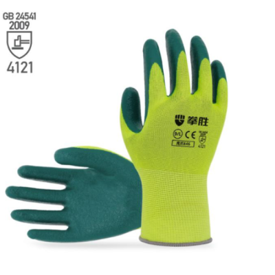 Boxing Sheng E46 Nitrile Grain Gloves Cotton Thread Wear-Resistant Non-Slip Labor Gloves Work Elastic Wear-Resistant Gloves