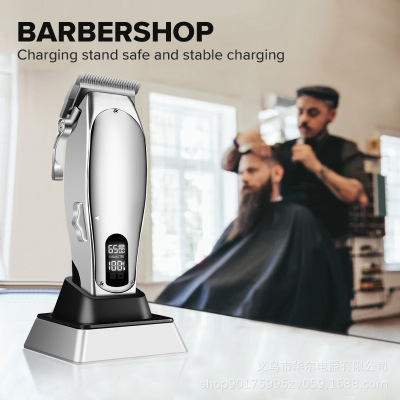 OEM Customized Cross-Border Trim Electric Hair Clipper Intelligent Digital Display USB Charging Engraving Oil Head Metal Electric Clipper