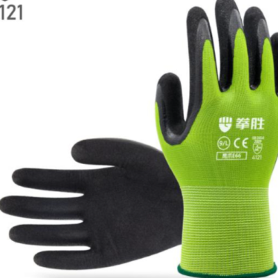 Boxing Sheng E66 Nitrile Frosted Gloves Cotton Thread Wear-Resistant Non-Slip Labor Gloves Work Elastic Wear-Resistant Gloves