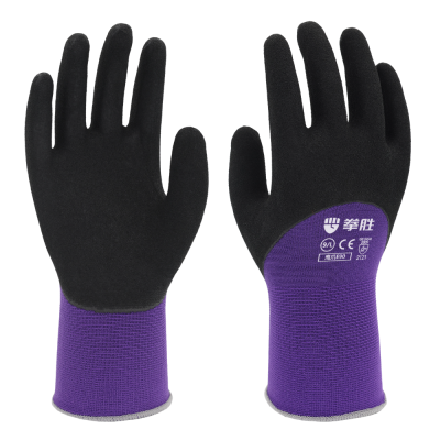 Boxing Sheng E90 Latex Frosted Gloves Cotton Thread Wear-Resistant Non-Slip Labor Gloves Work Elastic Wear-Resistant Gloves
