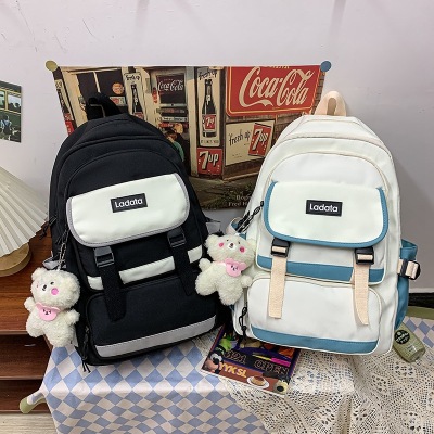 INS Style Baita Schoolbag Female College Student Trend Campus Backpack Japanese Contrast Color Junior School Backpack