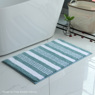 Custom Wholesale New Bathroom Non-Slip Floor Mat Striped Carpet Plush Mats Living Room Sofa Leg Pads Bedroom Rug