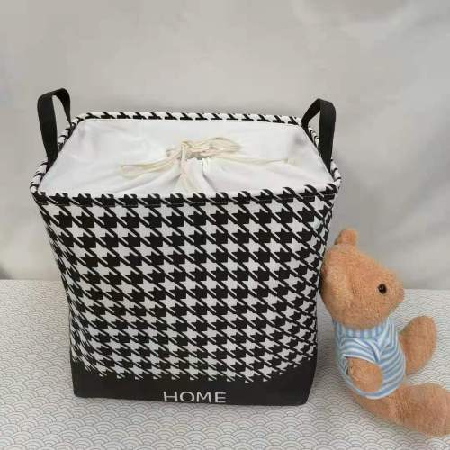 square home storage basket eva storage basket cotton linen laundry basket drawstring storage bucket foldable fabric storage box