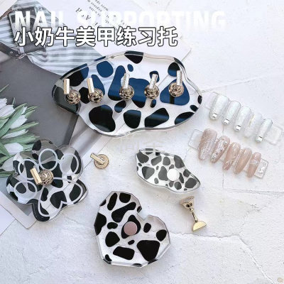 Manicure Cow Practice Nail Tip Nail Pad Practice Base New Cute Funny Nail Tool