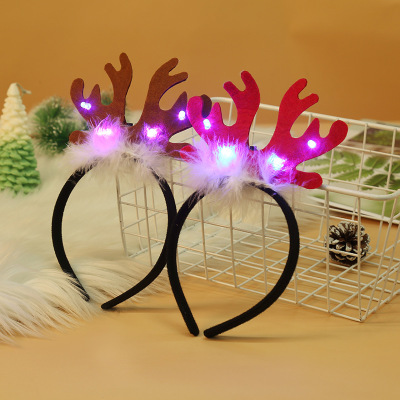 Christmas Luminous Headband Flash Antlers Creative Christmas Luminous Antlers Holiday Decoration Supplies Series