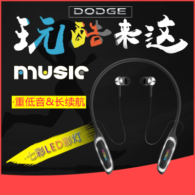 Colorful Luminous Wireless Neck Hanging Bluetooth Headset Running Sports Halter Mobile Phone Universal Headset