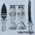 4 Pieces Wedding Supplies-Cake Knife, Shovel and Wedding Champagne Glass 2 Pieces
