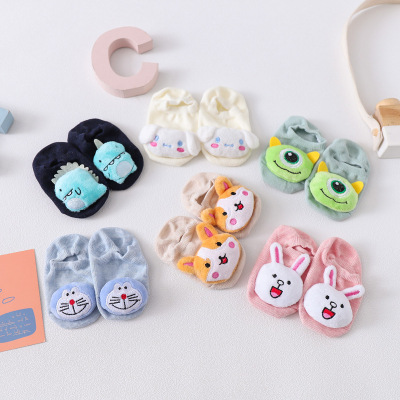 2021ins Style Baby Children's Invisible Socks Pure Cotton Children's Socks Glue Dispensing Non-Slip Three-Dimensional