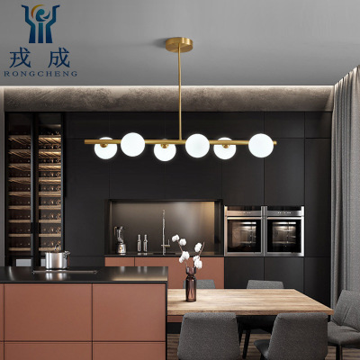 Nordic Modern Minimalist Dining-Room Lamp 2022 New Home Creative Personality Bar Chandelier Copper Magic Bean Chandelier