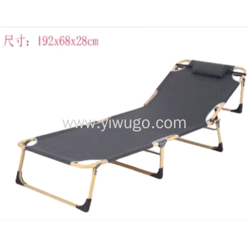 Oxford Cloth Three Folding Bed 70cm with Pillow Nap Chair Office Folding Bed Beach Bed