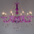 12+6 Double-Layer Purple Crystal Chandelier Real 2-Layer 18-Head Purple Glass Chandelier Candle Light Suitable for Wedding KTV