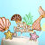 8PCs Starfish Conch Sea Grass Shell Mermaid Tail Happy Birthday Cake Plug-in Spanish Cake Plug-in Party