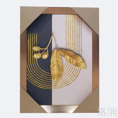 Gold Silk Decorative 3D Painting Golden Silk Painting Gold Line Painting Three-Dimensional Gilding Painting Decorative Painting Golden Vertical Line Painting Factory Direct Supply