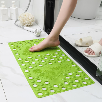 Rectangular Solid Color round Hole Foot Bathroom Non-Slip Mat Massage Foot Mat Bathroom Absorbent Anti-Fall Floor Mat Bath Home