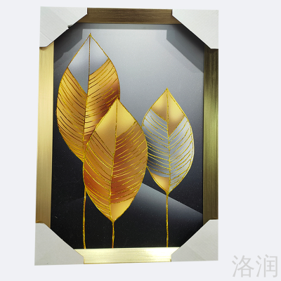 Gold Silk Decorative 3D Painting Golden Silk Painting Gold Line Painting Three-Dimensional Gilding Painting Decorative Painting Golden Vertical Line Painting Factory Direct Supply